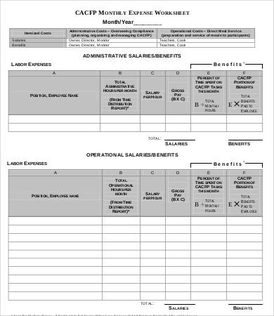 office-monthly-expense-sheet