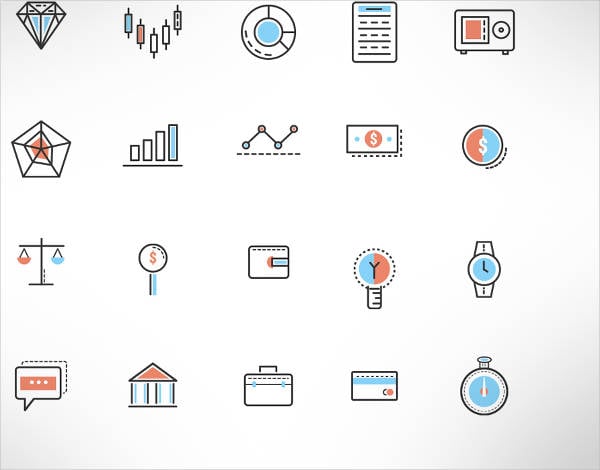 investment doodle icons