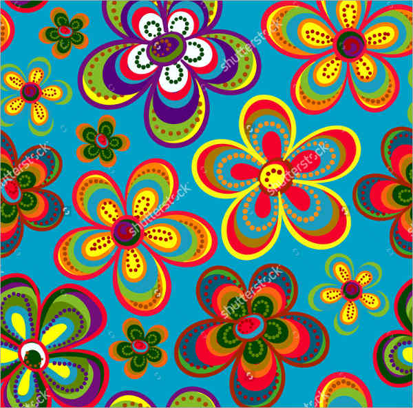 hippie flowers pattern