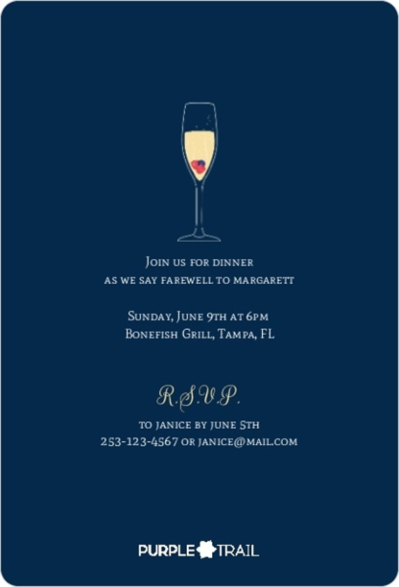 printable corporate farewell dinner invitation