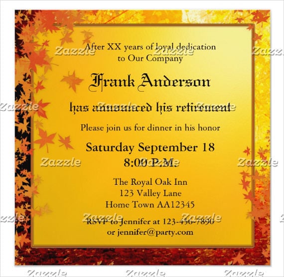 printable retirement farewell dinner invitation