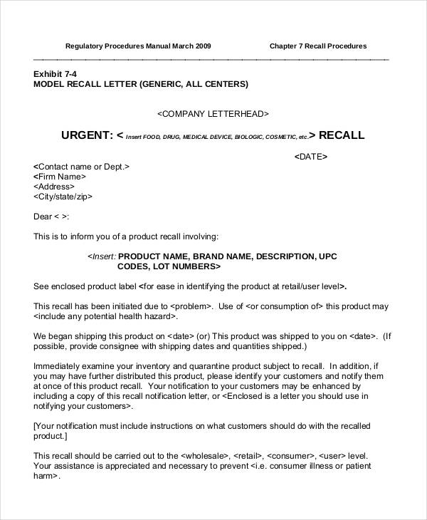 patient recall letter template