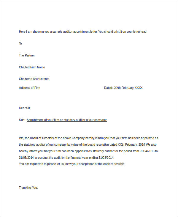 Appointment Letter Template - 31+ Free Word, PDF Documents Download ...