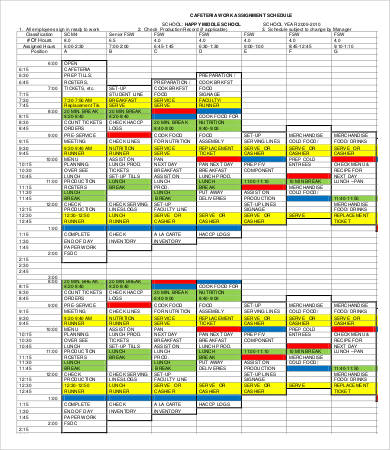 assignment schedule