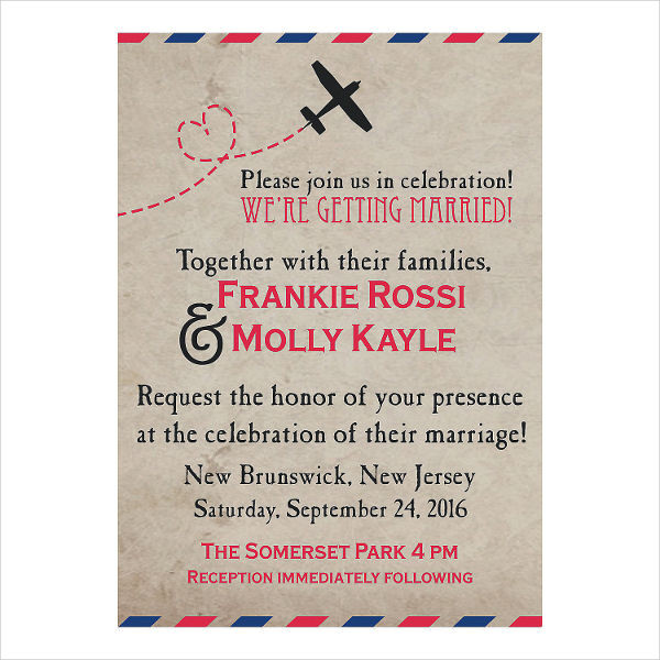 personalized vintage postcard invitation