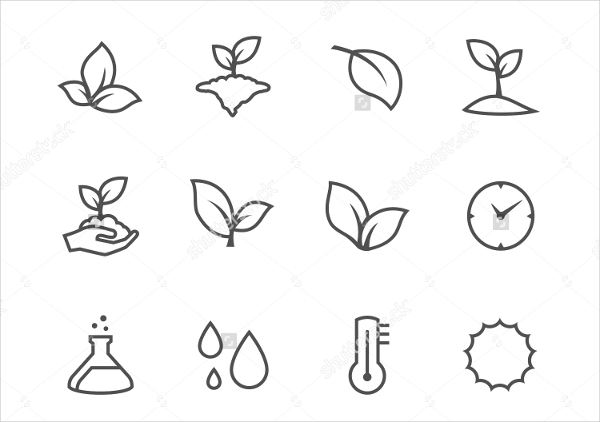 outline plants icons