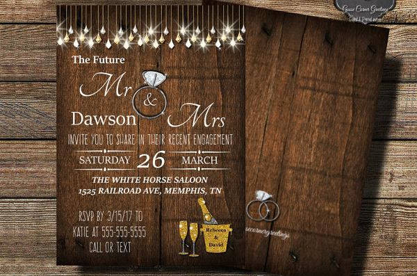 rustic wedding invitation