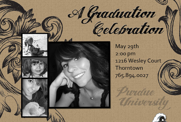rustic graduation party invitation