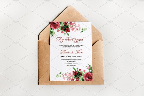rustic floral party invitation