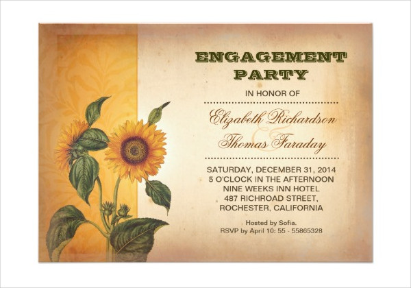 rustic engagement party invitation