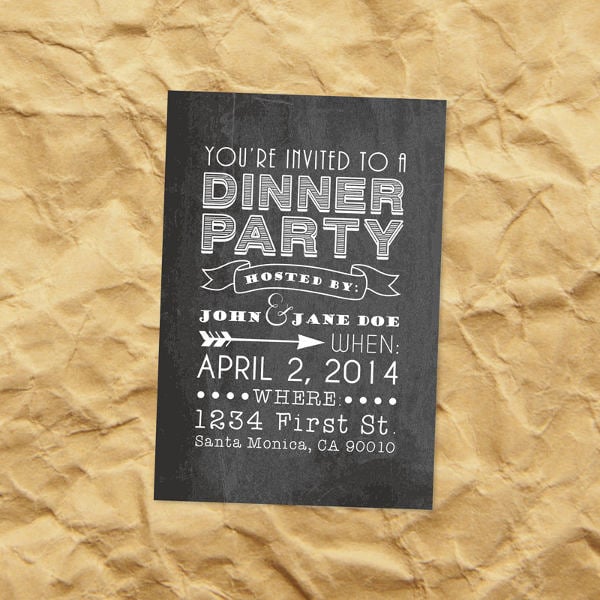 printable dinner party invitation