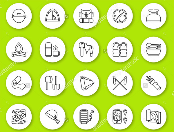 vector rounded tourism icons