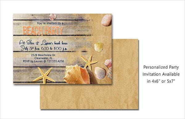 printable beach party invitation