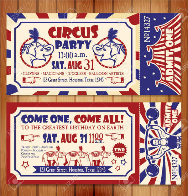 Blank Circus Ticket Template