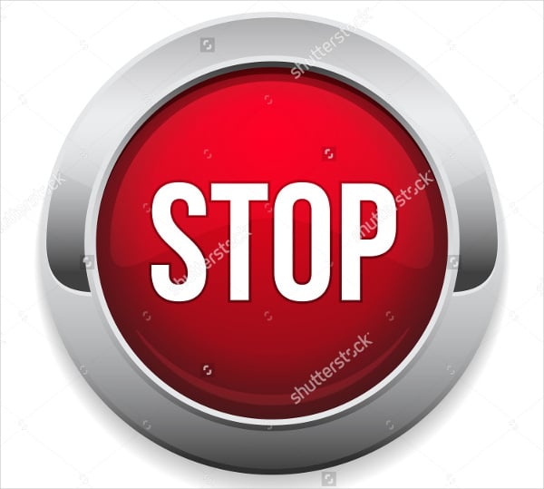glossy stop button