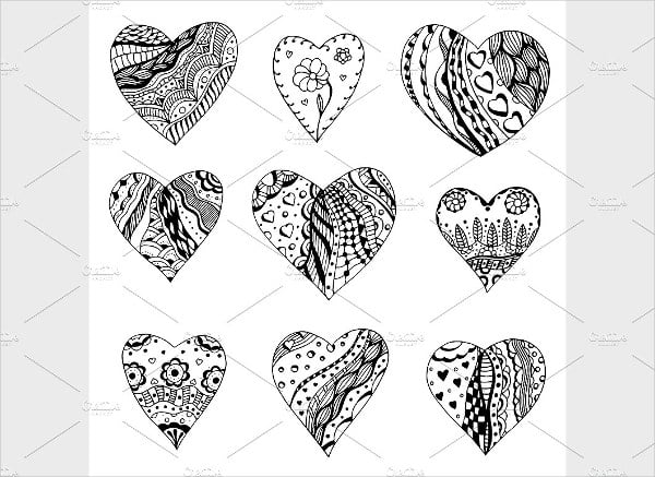 tangle heart pattern