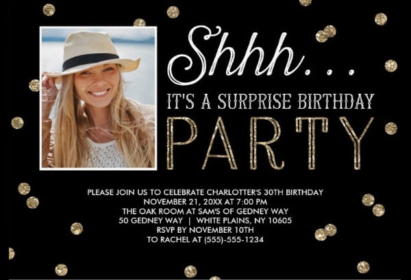 sample surprise birthday party invitation