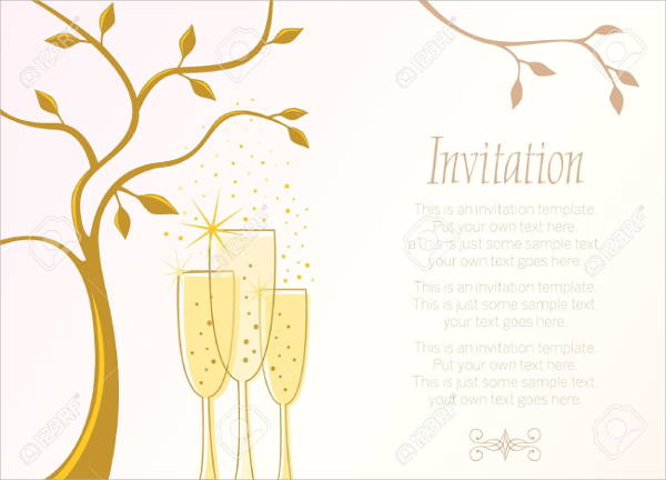 8  Champagne Invitations JPG Vector EPS Ai Illustrator