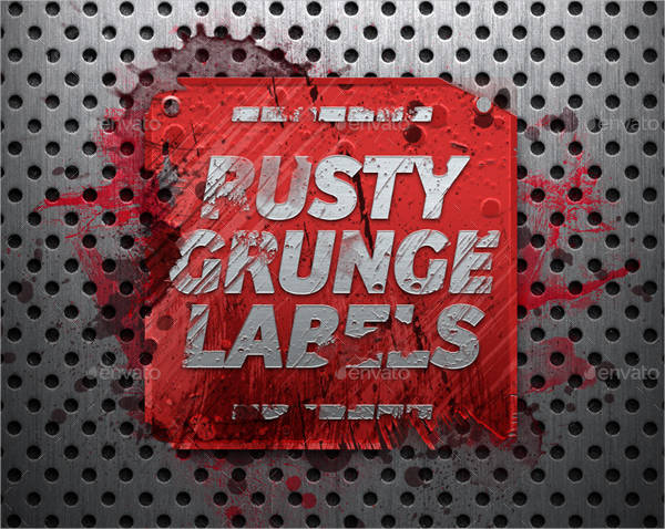 editable rusty grunge labels