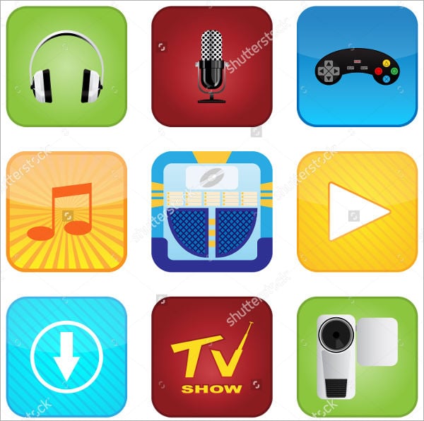 multimedia entertainment icons