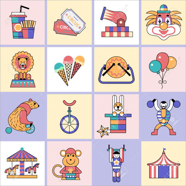 circus entertainment icons