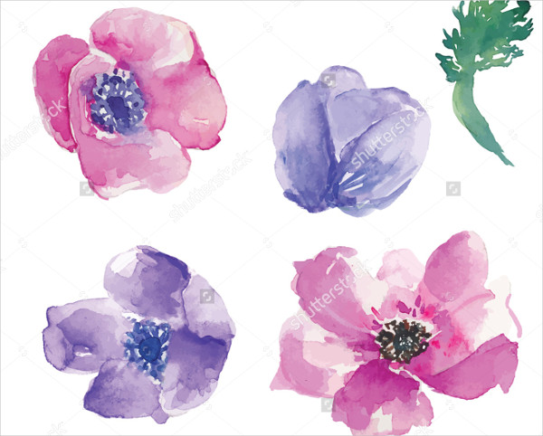 watercolor vector flower