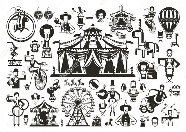 vintage circus icons
