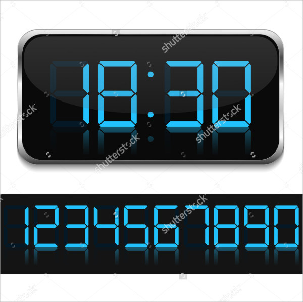 digital clock vector