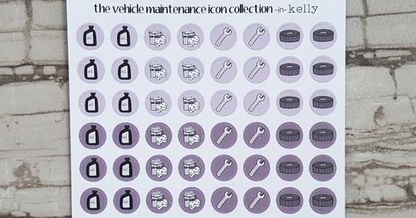 vehicle maintenance icons