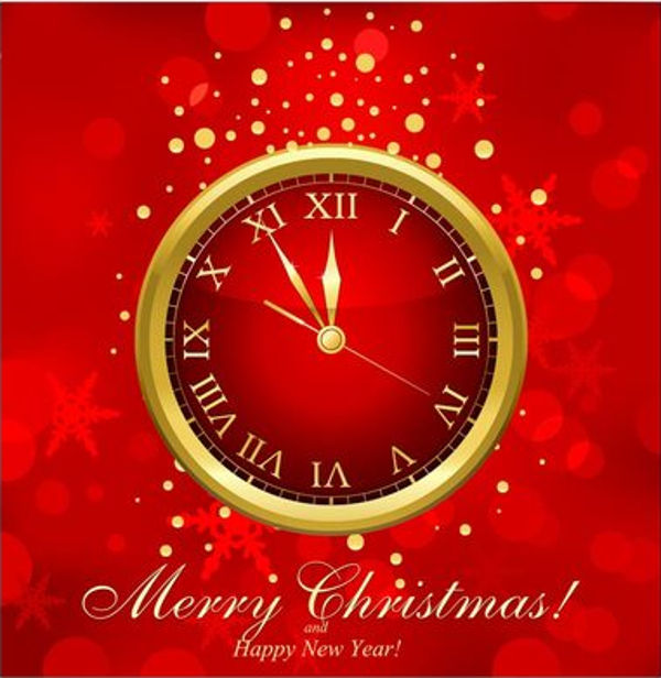 christmas clock vector