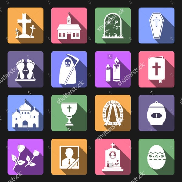 vector funeral icons