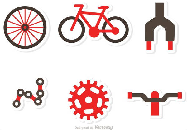 bicycle parts vector