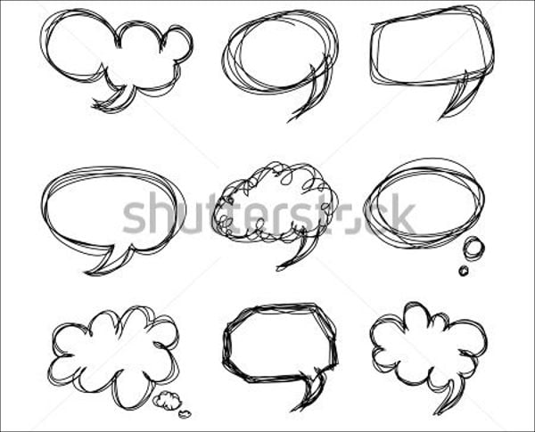 speech bubble hand drawn vector