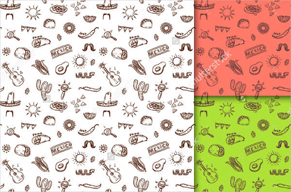 hand drawn mexican pattern