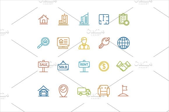 real estate outline icons
