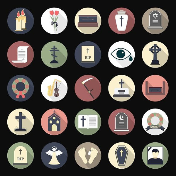 flat funeral icons