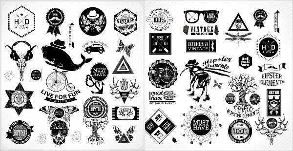 vector hipster icons