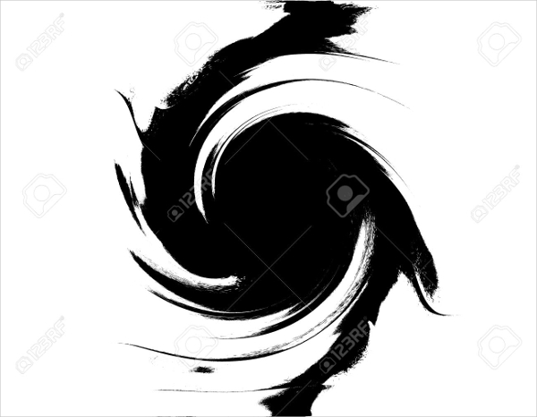 black and white swirl painting