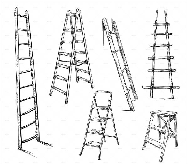 ladders drawing vector