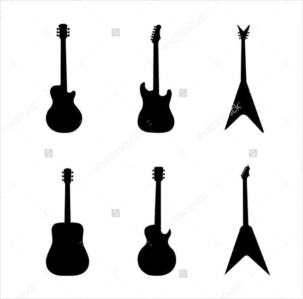 guitar silhouette vector