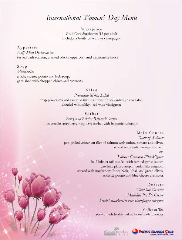 Women's Day Menu 8+ Free Templates in PSD, EPS Format Download