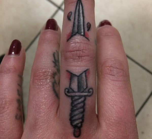 creative finger tattoo