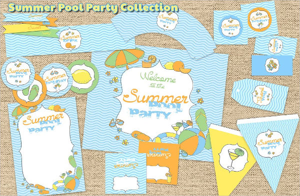 summer pool party invitation