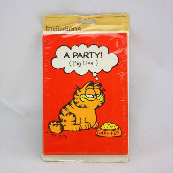 vintage garfield party invitation