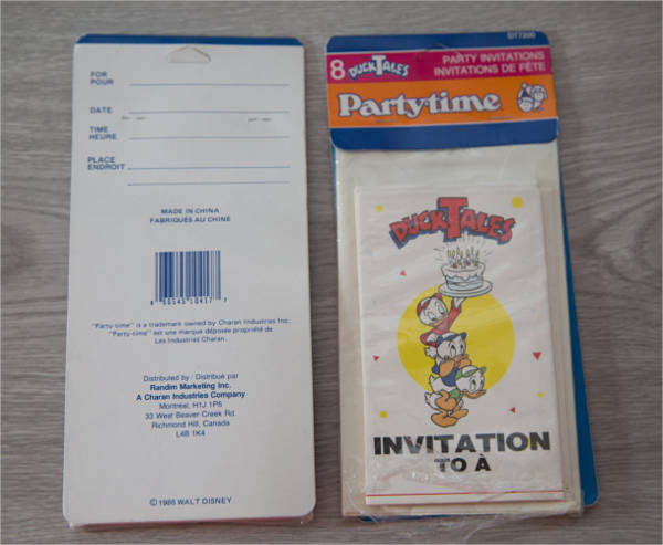 vintage duck tales party invitation