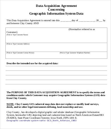data acquisition agreement template
