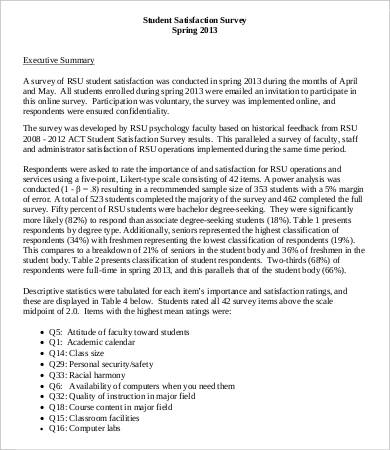 Student Satisfaction Survey Template - 10+ Free Word, PDF Documents ...