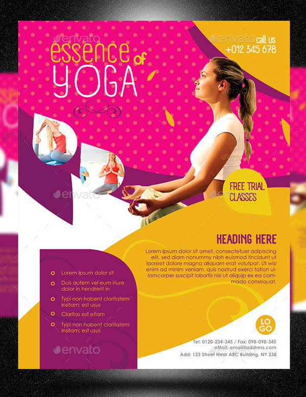 health and fitness yoga flyer