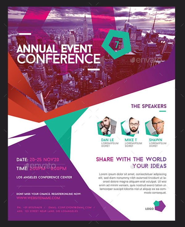 14+ Best Conference Flyer Designs PSD, AI, InDesign