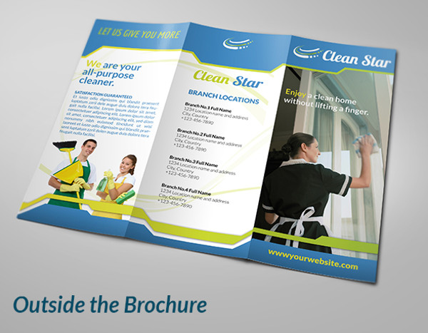 cleaning company trifold brochure